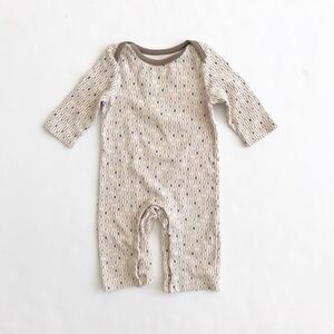 Tea patterned LS romper VGUC S(6-12 months)